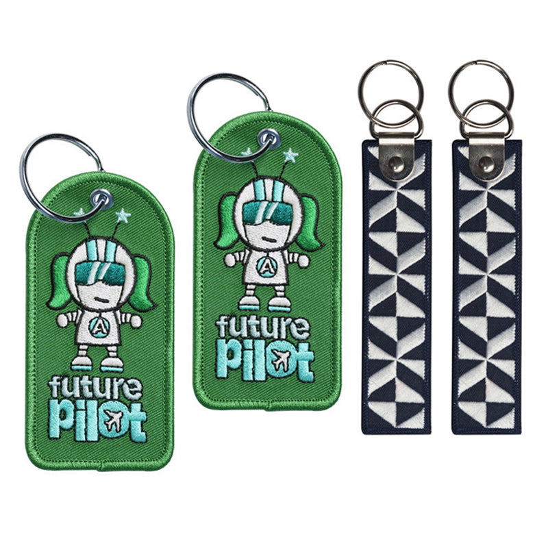 Custom Brand Logo Embroidered Key Tag Remove Before Flight Keychains ...