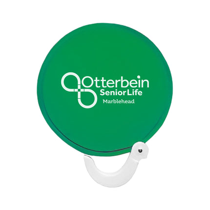 Custom Logo Folding Flying Disc Fan – Nylon Round Hand Fan with Handle
