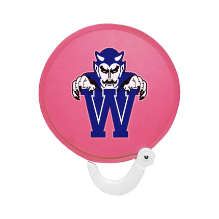Custom Logo Folding Flying Disc Fan – Nylon Round Hand Fan with Handle