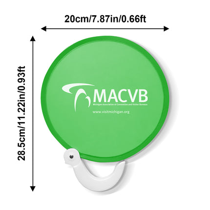 Custom Logo Folding Flying Disc Fan – Nylon Round Hand Fan with Handle