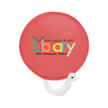 Custom Logo Folding Flying Disc Fan – Nylon Round Hand Fan with Handle