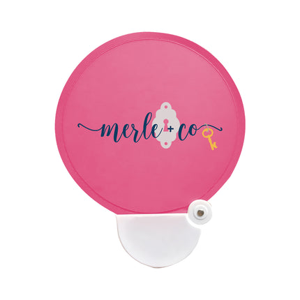 Custom Foldable Flying Disc Hand Fan Portable Nylon Pop-Up Promotional Fan