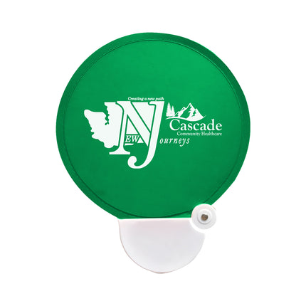 Custom Foldable Flying Disc Hand Fan Portable Nylon Pop-Up Promotional Fan