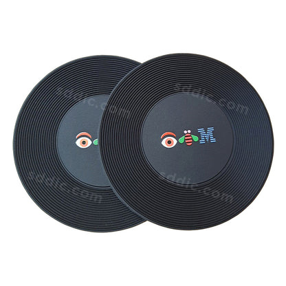 Custom Vintage Vinyl Record Coasters PVC Soft Rubber CD Music Coasters