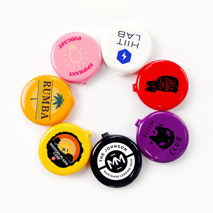 Custom Printed PVC Rubber Squeeze Coin Purse Round Coin Holder Pouch with Chain