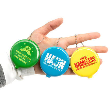 Custom Printed PVC Rubber Squeeze Coin Purse Round Coin Holder Pouch with Chain