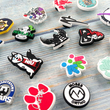 Custom Brand PVC Shoe Charms Soft Rubber Clog Charms for Business