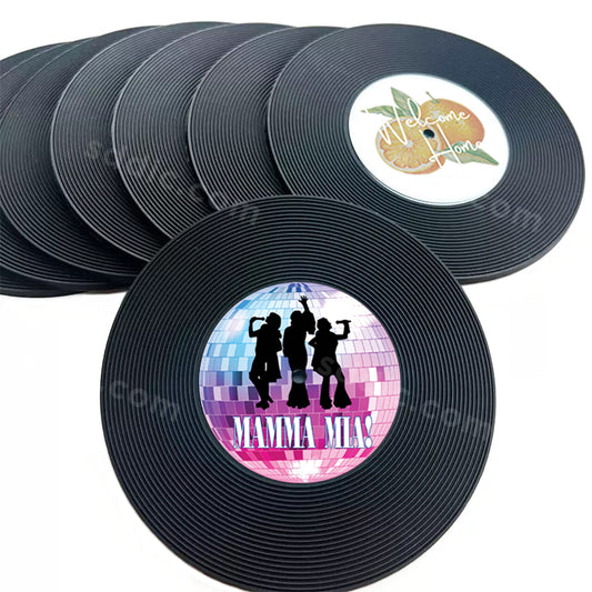 Custom Vintage Vinyl Record Coasters PVC Soft Rubber CD Music Coasters