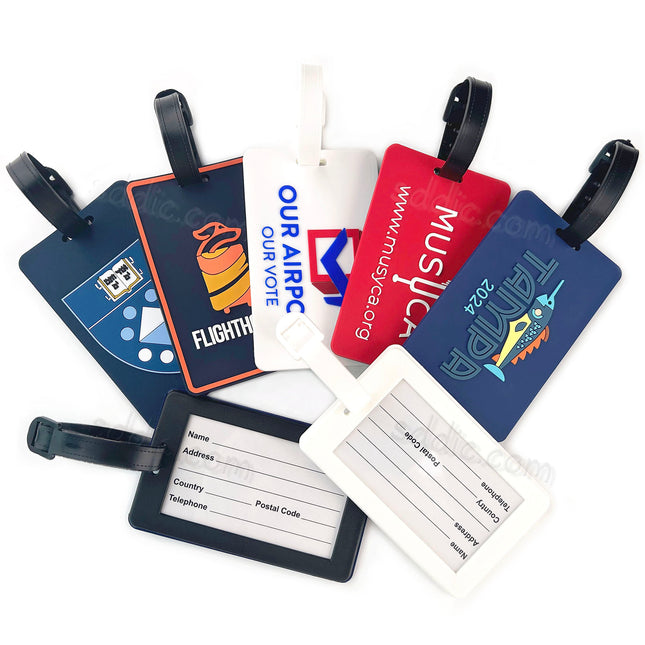 Custom 2D Silicone Luggage Tags with Logo Bag Tags For Travel