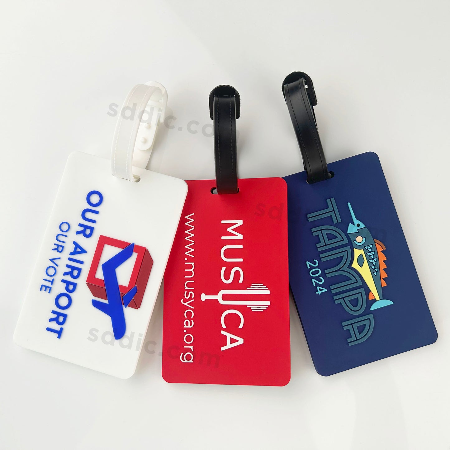 Custom 2D Silicone Luggage Tags with Logo Bag Tags For Travel