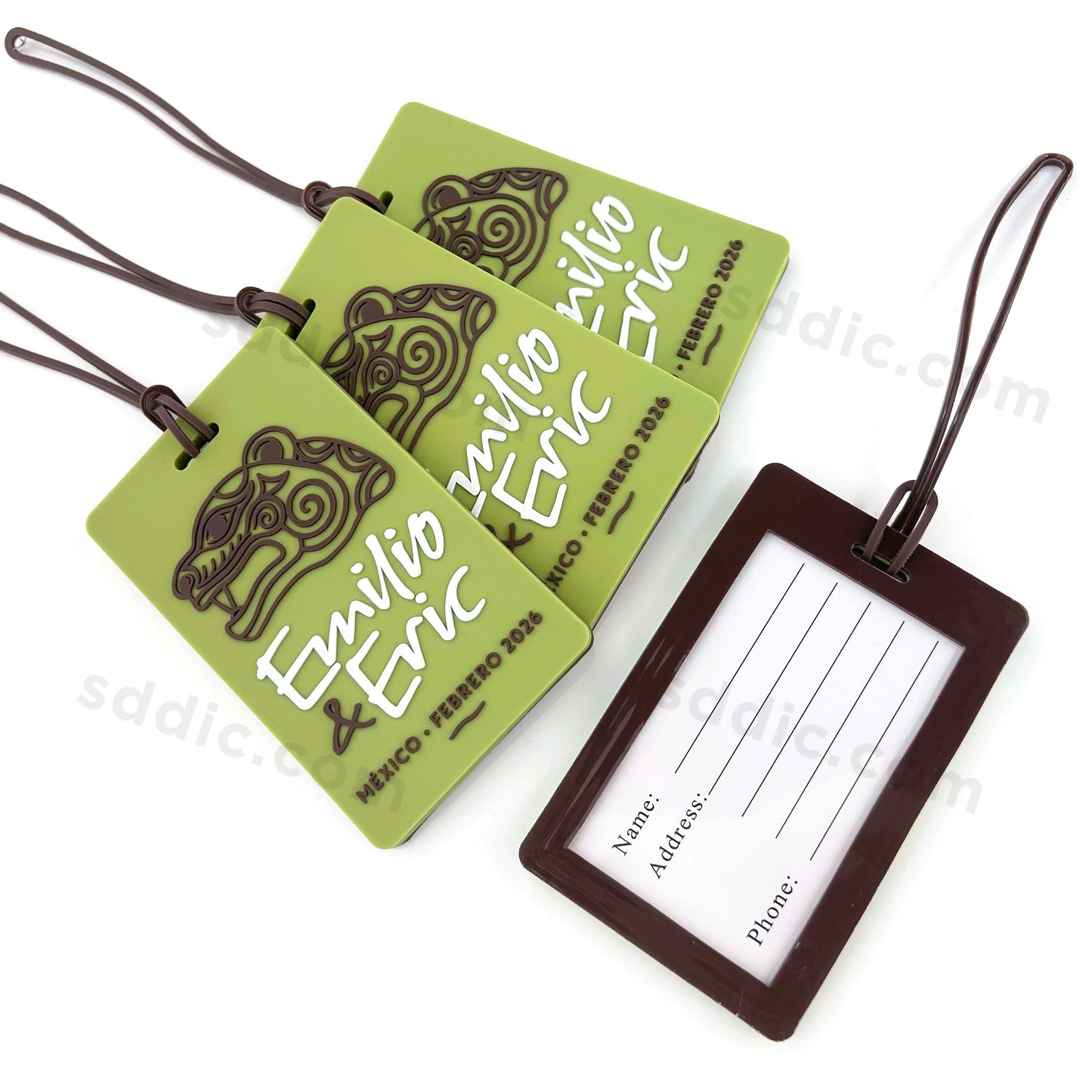 Custom 2D Silicone Luggage Tags with Logo Bag Tags For Travel