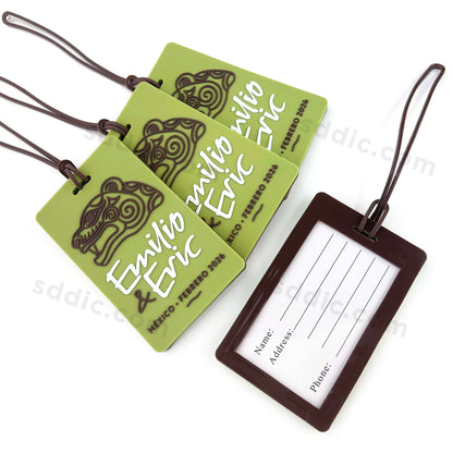 Custom 2D Silicone Luggage Tags with Logo Bag Tags For Travel