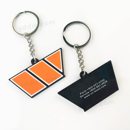 Custom Bulk 2D Die Cut PVC Rubber Keychains For Promo Gift