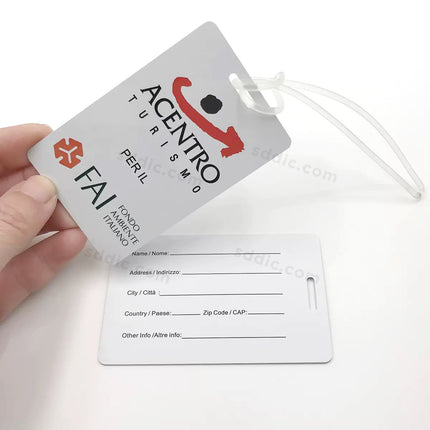 Custom Printed PVC Plastic Luggage Tag Travel ID Name Suitcase Bag Tag