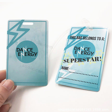 Custom Printed PVC Plastic Luggage Tag Travel ID Name Suitcase Bag Tag