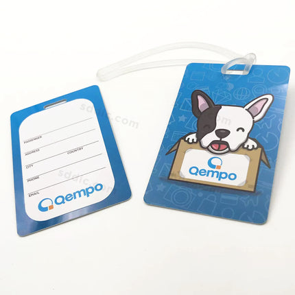 Custom Printed PVC Plastic Luggage Tag Travel ID Name Suitcase Bag Tag