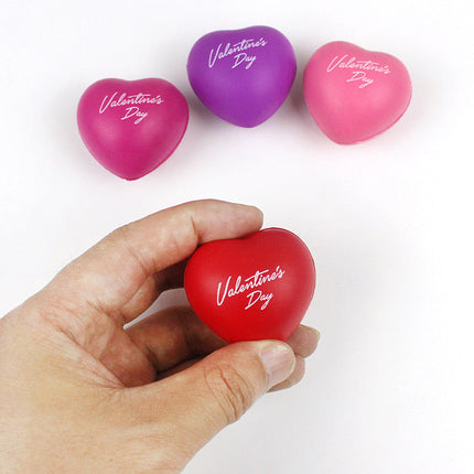 Bulk Custom Logo Pu Foam Heart Stress Reliever Ball For Valentine's Day