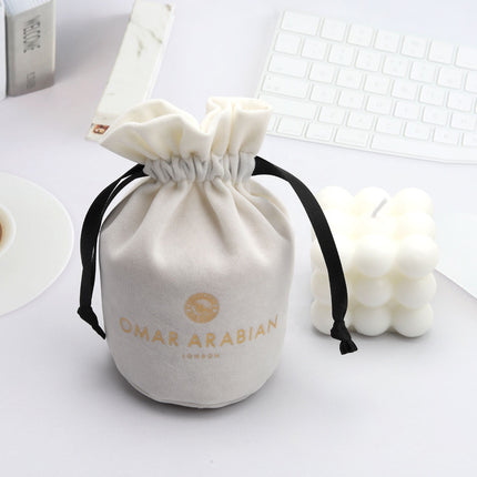 Custom Round Bottom Velvet Drawstring Pouch for Candles & Cosmetics