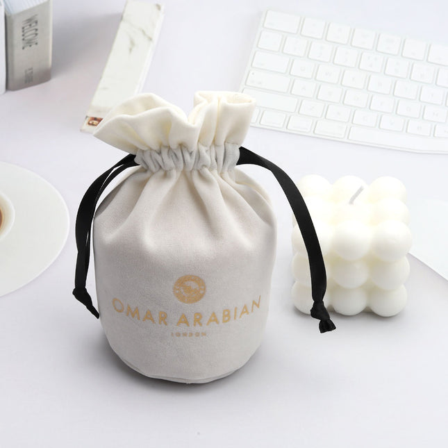 Custom Round Bottom Velvet Drawstring Pouch for Candles & Cosmetics