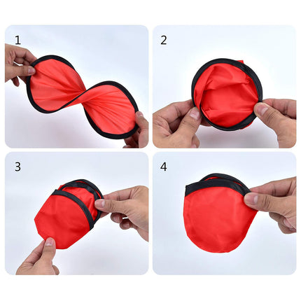 Custom Logo Round Foldable Nylon Flying Disc Hand Fan Pop-Up Cooling Fan