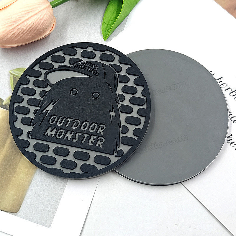 Custom Pvc Coasters Bulk PVC Debossed Coaster With Brand Logo Personalized Rubber Coasters ...