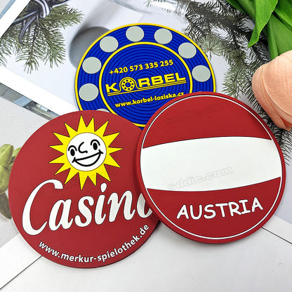 Bulk Soft PVC Debossed Coaster With Brand Logo Personalized Rubber Coasters