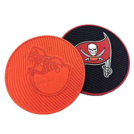 Custom Debossed Brand Logo PVC Rubber 2D Coaster For Bar and Giveaway