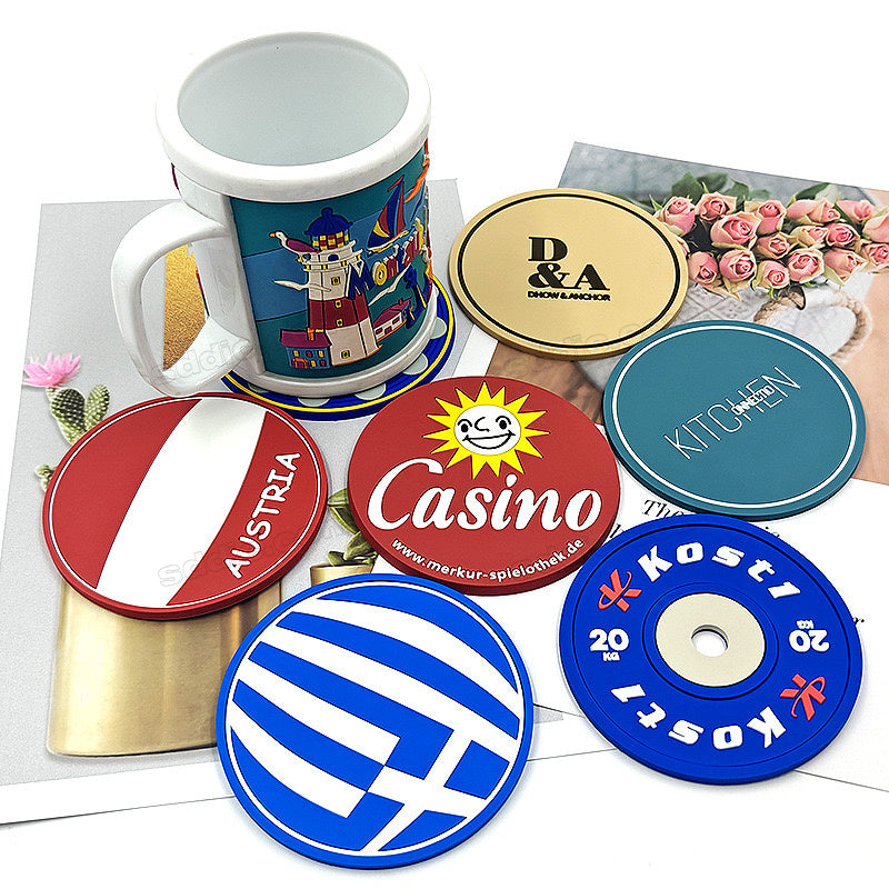 Raised Pvc Coaster Bulk PVC Debossed Coaster With Brand Logo Personalized Rubber Coasters ...