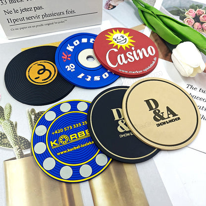 Bulk Soft PVC Debossed Coaster With Brand Logo Personalized Rubber Coasters