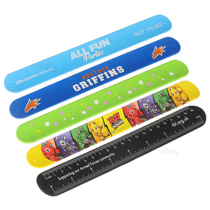 Custom Promotional Printed Logo Silicone Slap Bracelets & Slap Bands