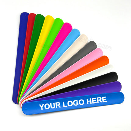 Custom Promotional Printed Logo Silicone Slap Bracelets & Slap Bands