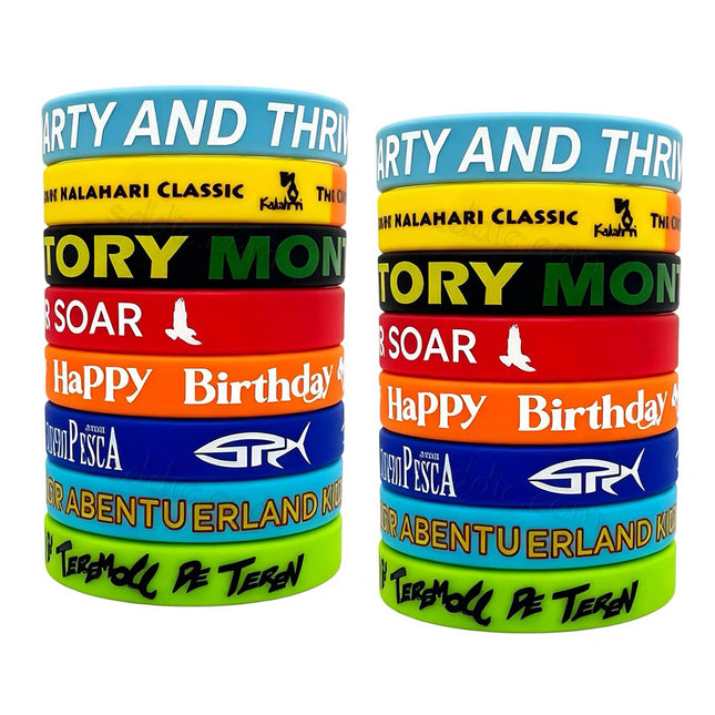 Custom Printed Silicone Wristbands & Rubber Bracelets for Events
