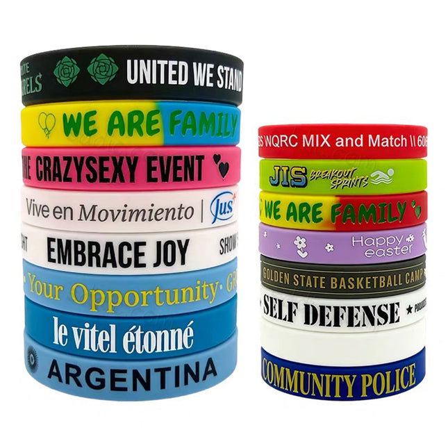 Custom Printed Silicone Wristbands & Rubber Bracelets for Events