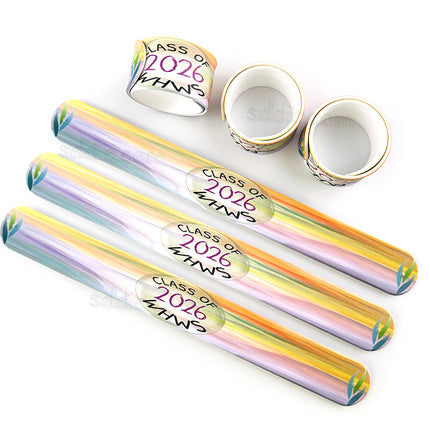 Custom Promotional Printed Logo Silicone Slap Bracelets & Slap Bands