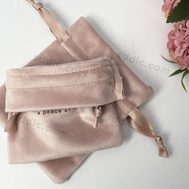 Custom Promotional Velvet Drawstring Pouch Jewelry Cosmetics Gift Bags
