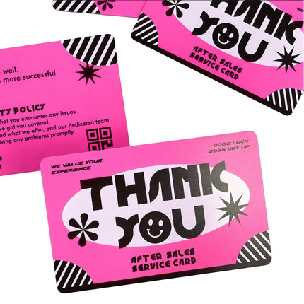 Custom Printed Plastic Cards After Sales Thank You Card for Business
