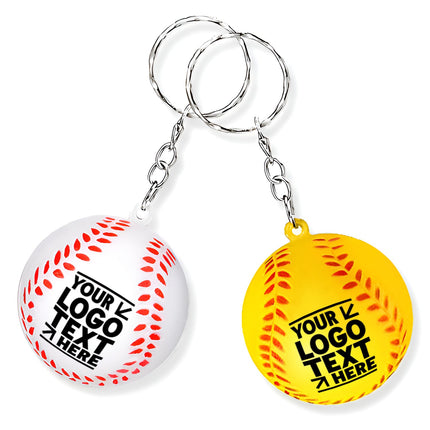 Bulk Custom Sports Ball Keychain Soccer Baseball Stress Relievers