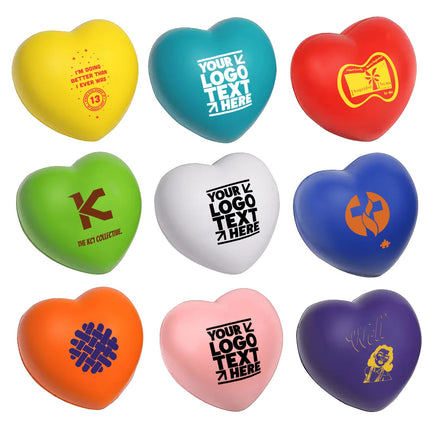 Bulk Custom Logo Pu Foam Heart Stress Reliever Ball For Valentine's Day