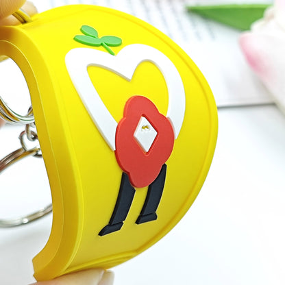Custom 2D Soft PVC Rubber Hotel Motel Keychain Retro Key Tag For Gift
