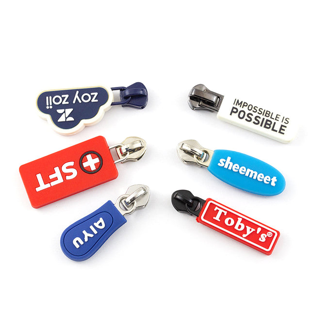 Custom PVC Zipper Pull Rubber Zipper Puller Tab For Bag & Clothing